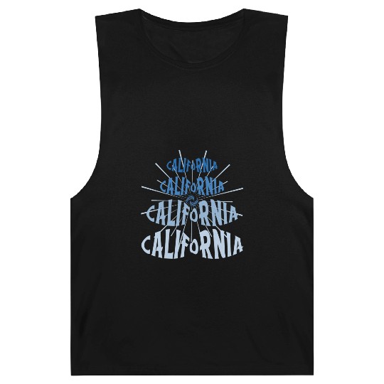 California West Coast Golden State Blue Graphic Barnard Tanks