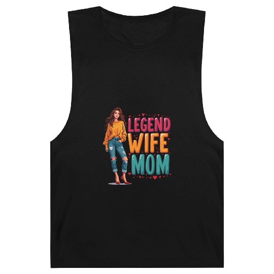 Retro Wife Mom Legend Vintage Mothers Day Mother Barnard Tanks