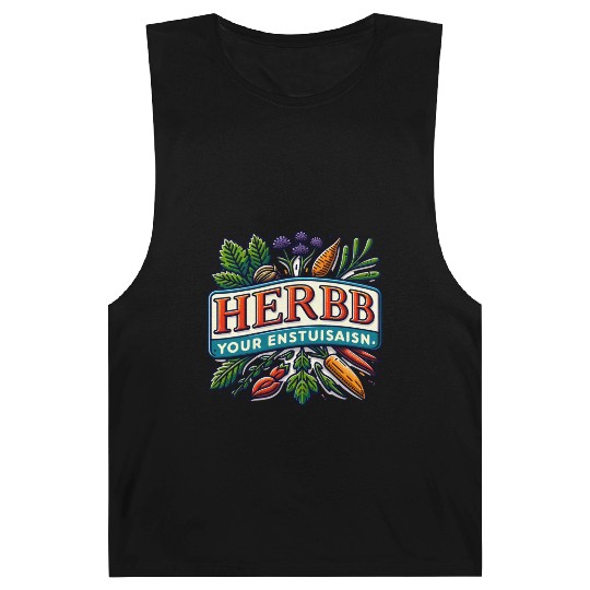 Herb Your Enthusiasm: A fun, punny herbs design. Barnard Tanks