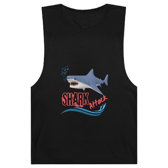A different unique colorful shark attack design Barnard Tanks