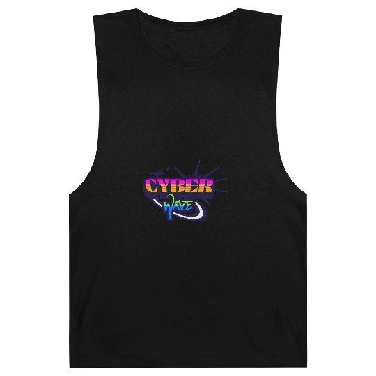 Cyber Wave - Neon Streetwear for Y2K fans Barnard Tanks