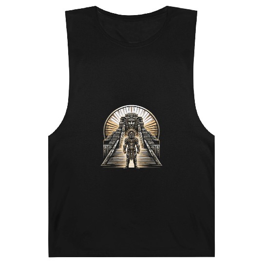 Aztec Warrior Mask with Tribal Art and Ancient Barnard Tanks
