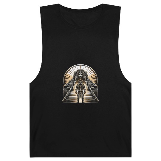 Aztec Warrior Mask with Tribal Art and Ancient Barnard Tanks
