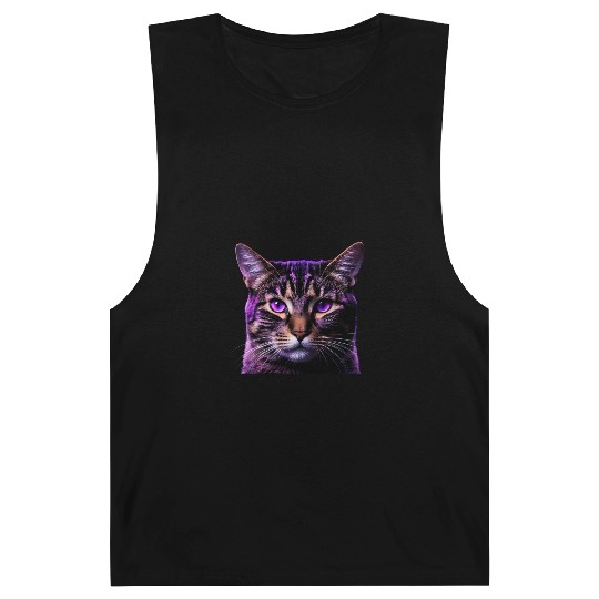 Vivid Lilac-Eyed Tabby Cat Portrait Barnard Tanks