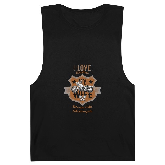 Motorcycle saying I love my wife vintage Barnard Tanks