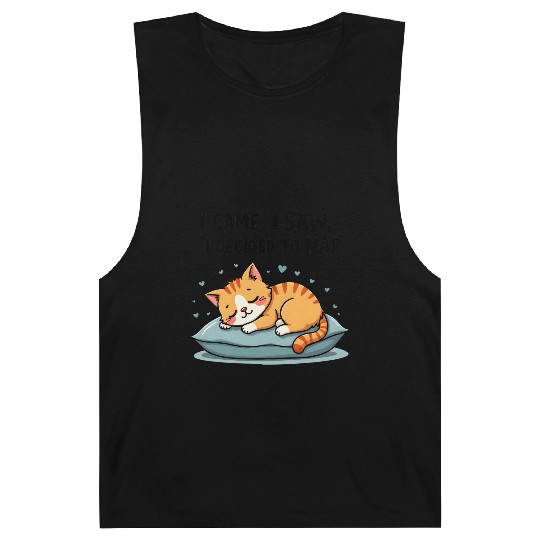 Cute Cat Nap Lover Funny Sleepy Naptime Humor Barnard Tanks