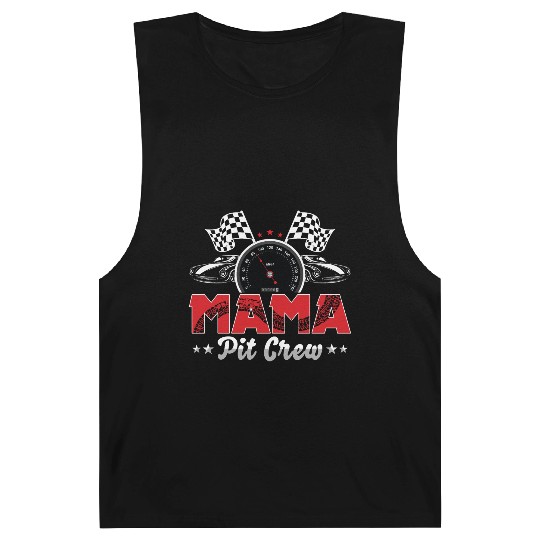 Mama Pit Crew RaceCar Birthday Party Racing Family Barnard Tanks