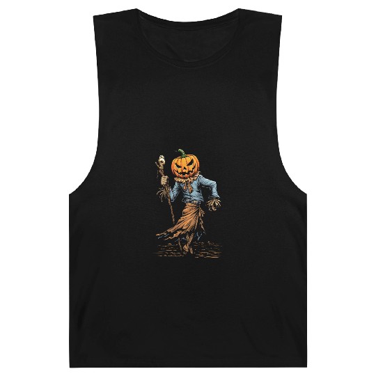 Spooky Halloween Scarecrow Barnard Tanks
