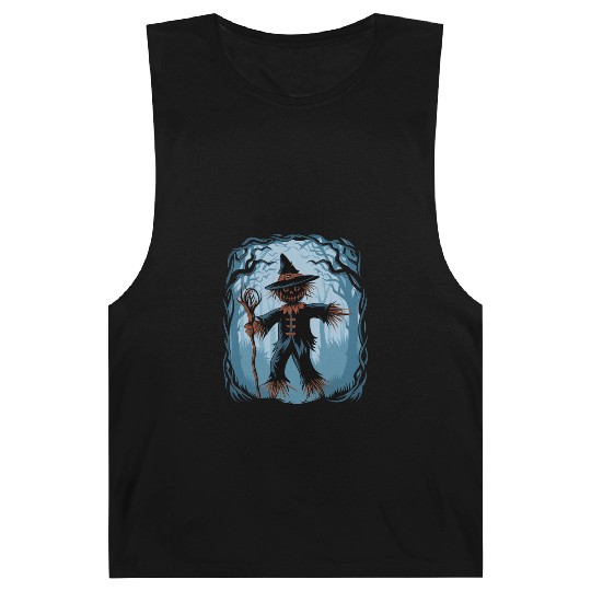 Spooky Halloween Scarecrow Barnard Tanks