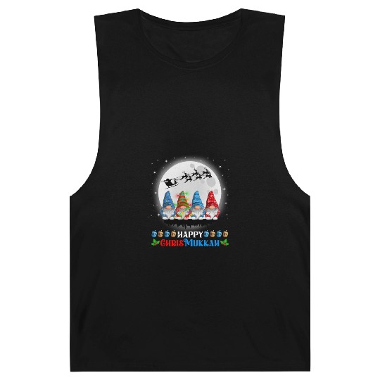 Happy Chrismukkah Gnomes Christmas Hanukkah Barnard Tanks