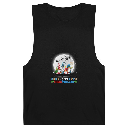 Happy Chrismukkah Gnomes Christmas Hanukkah Barnard Tanks