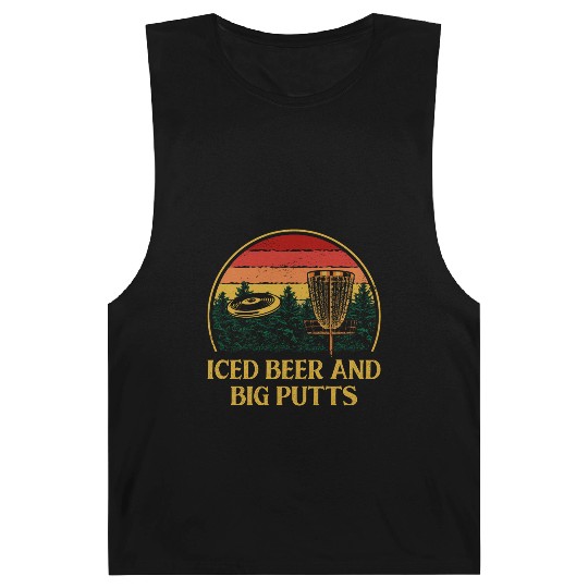 Iced Beer and Big Putts Disc Golf Beer Lover Golfe Barnard Tanks