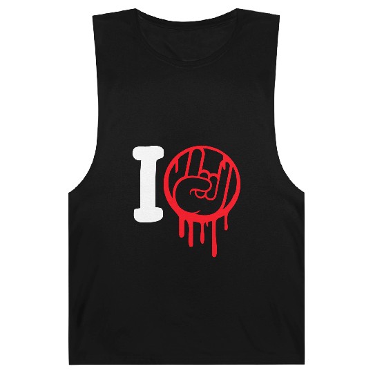 I Love Heavy Metal Hard Rock Music Graffiti Heart Barnard Tanks