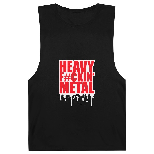 Heavy F#ckin' Metal Hard Rock Music Graffiti Spray Barnard Tanks