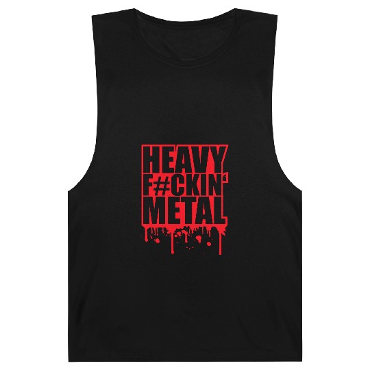 Heavy F#ckin' Metal Hard Rock Music Graffiti Spray Barnard Tanks