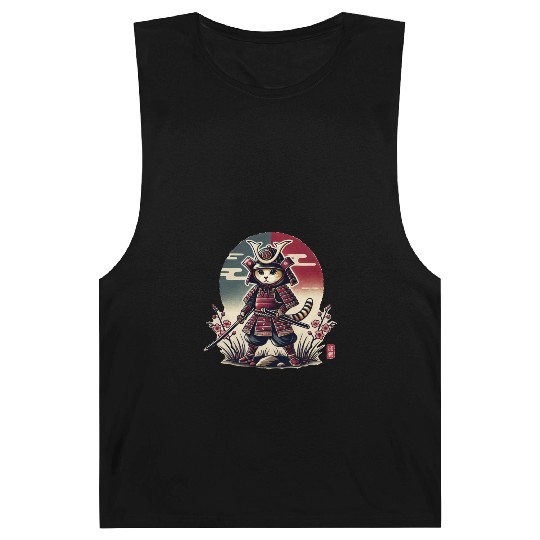 Samurai Cat: Vintage Ukiyo-e Warrior Art Barnard Tanks