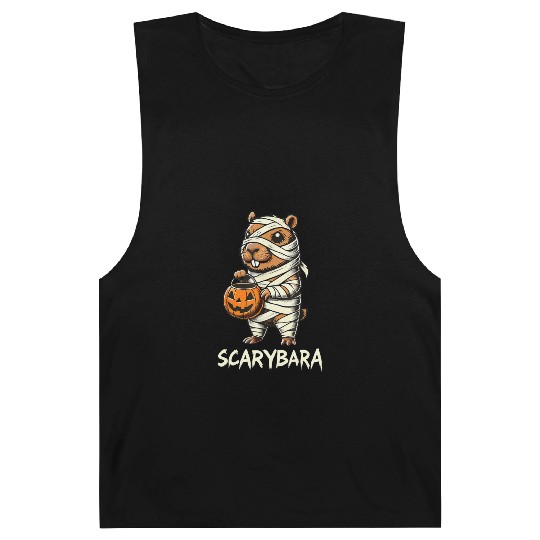 Cute Capybara Mummy Trick or Treat Halloween Barnard Tanks