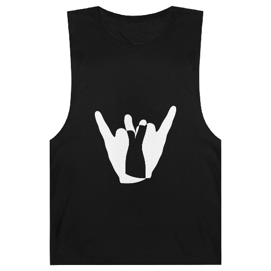 Two heavy metal hard rock horn finger hand gesture Barnard Tanks