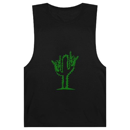 Cactus Plant Heavy Metal Hard Rock Hand Gesture Barnard Tanks