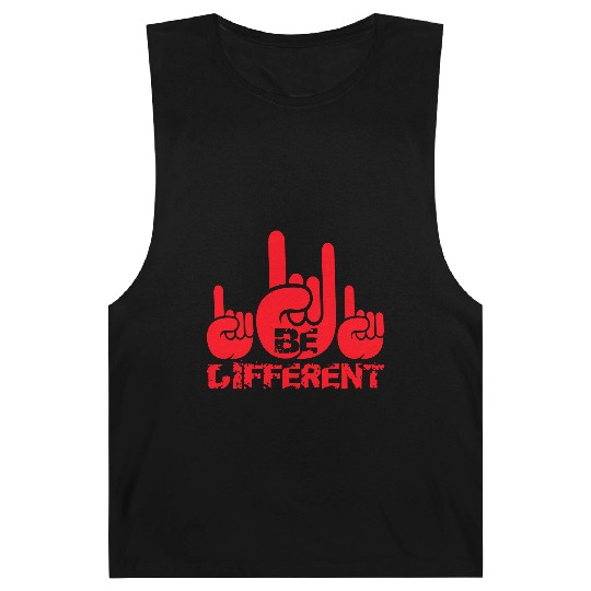 3 Be Different Heavy Metal Hard Rock Hand Gesture Barnard Tanks