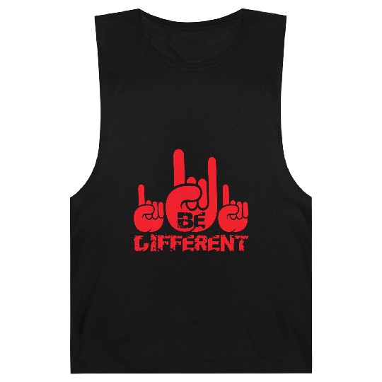 3 Be Different Heavy Metal Hard Rock Hand Gesture Barnard Tanks