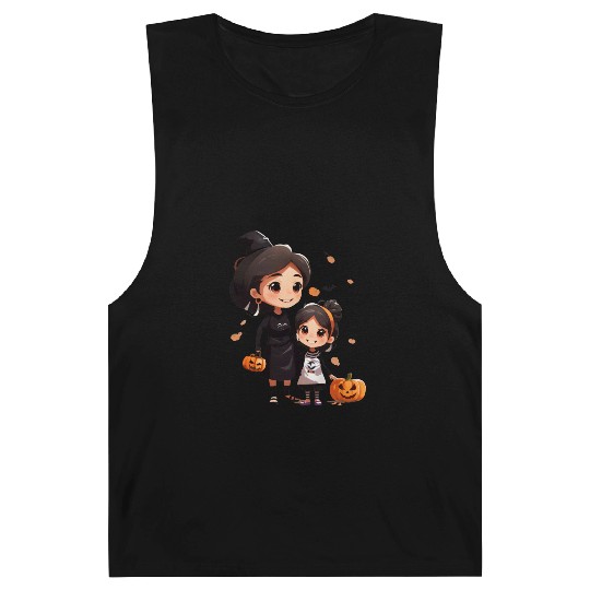 Mother and Daughter Halloween Trick-or-Treat Fun Barnard Tanks