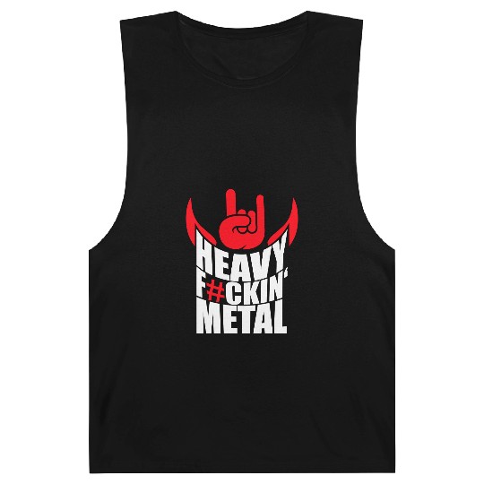 Heavy F#ckin' Metal Hard Rock Fun Music Text Quote Barnard Tanks