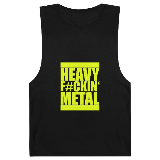 Heavy F#ckin' Metal Hard Rock Fun Music Text Quote Barnard Tanks