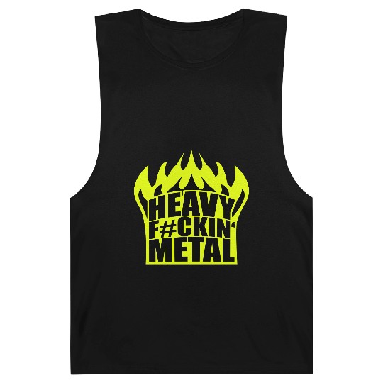 Heavy F#ckin' Metal Hard Rock Fun Music Text Quote Barnard Tanks