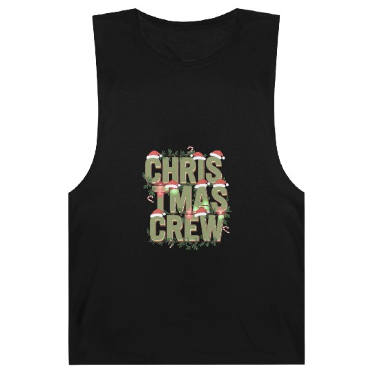 Christmas Crew with Santa Hats and Candy Canes Barnard Tanks