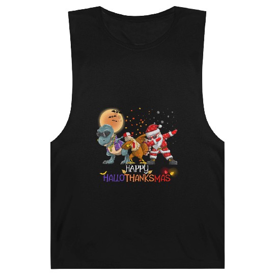 Dabbing Dinosaur Turkey Santa Claus Hallothanksmas Barnard Tanks