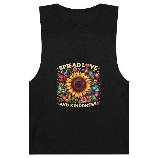 Spread Love & Kindness Sunflower Design Barnard Tanks