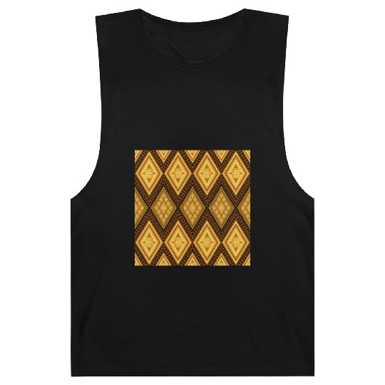 Ancient Gold Diamond Pattern, indigenous art Barnard Tanks
