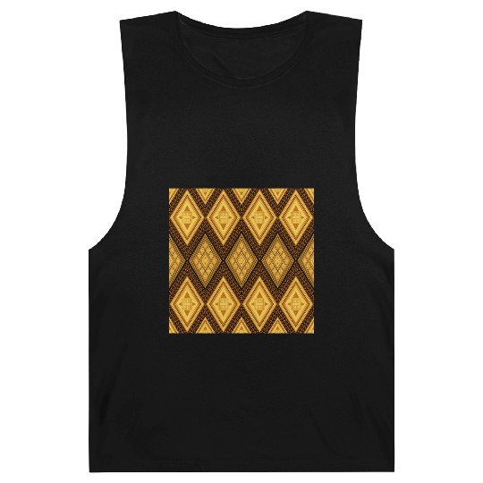 Ancient Gold Diamond Pattern, indigenous art Barnard Tanks