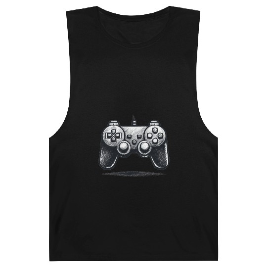 Gamer Controller Cartoon Charcoal Gaming Art Barnard Tanks