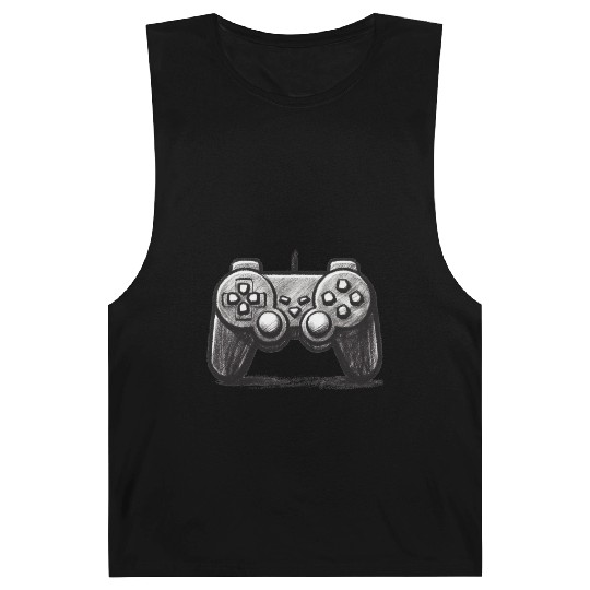 Gamer Controller Cartoon Charcoal Gaming Art 3 Barnard Tanks