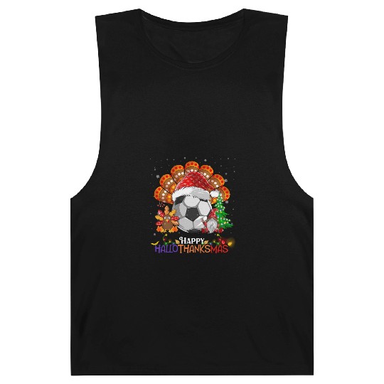 Soccer Turkey Gnome Happy Hallothanksmas Barnard Tanks