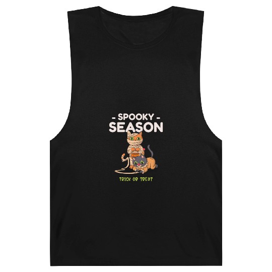 Spooky Seasons Trick or Treat Cat Mummy Barnard Tanks