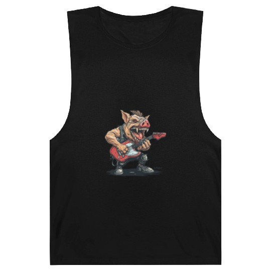 Punk Rock Guitar Pig Barnard Tanks