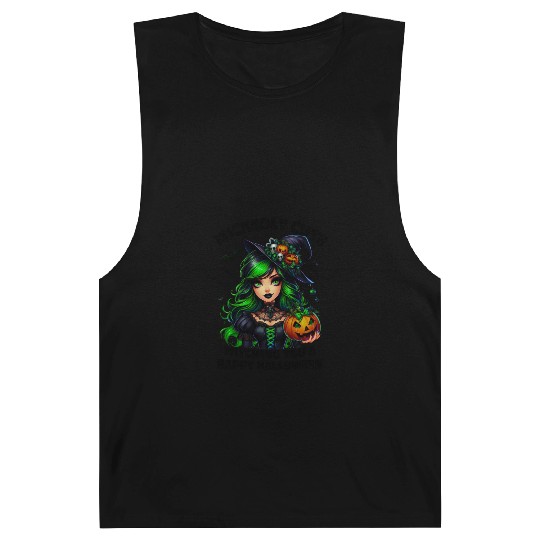 Halloween Wicked Cute Green Witch Barnard Tanks