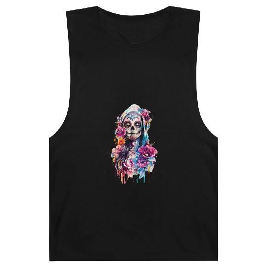 Santa Muerte Saint Mexican Folklore Dead Skull Barnard Tanks