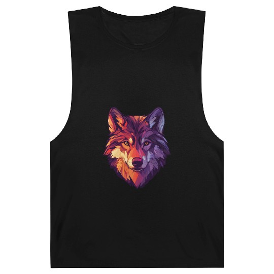Floral Wolf Vintage Flowers Wolf Face for Wolves Barnard Tanks