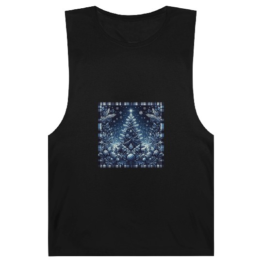 flannel blue and white christmas Barnard Tanks
