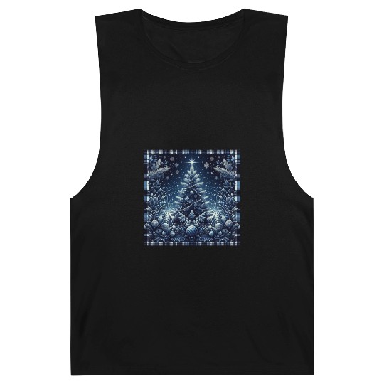 flannel blue and white christmas Barnard Tanks