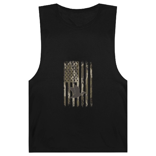 Bottomland Camo Duck Hunting American Flag USA Barnard Tanks