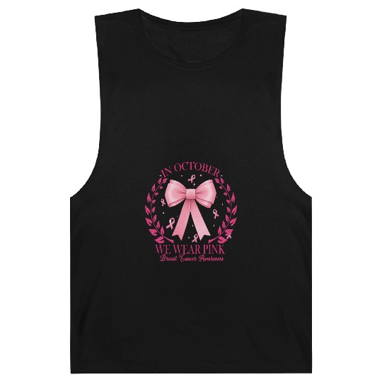In October We Wear Pink Pink Coquette Bow Barnard Tanks
