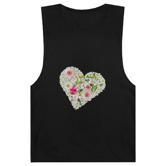 heart of flowers blossoms daisy tulip pink peony Barnard Tanks