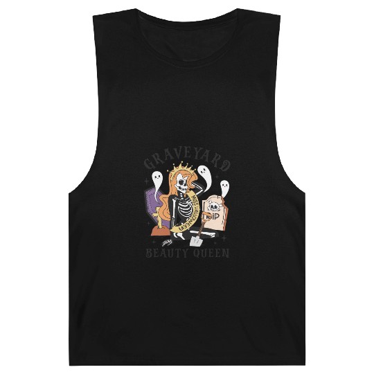 Graveyard Beauty Queen: Spooky & Funny Halloween Barnard Tanks