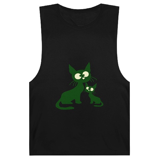 Crazy cat mom dad kitten child kitten family team Barnard Tanks