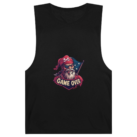 Pirate Game Over Graphic - Bold Pirate Skull Art Barnard Tanks